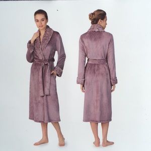 Anne Klein Purple Plush Wrap Robe